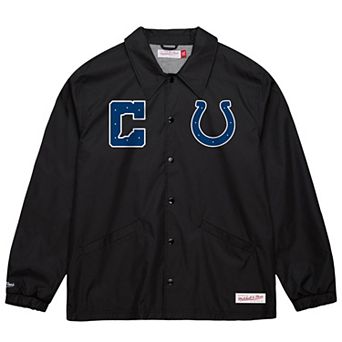 Men's Mitchell & Ness Black Indianapolis Colts Indiana Nights Coaches Full-Snap Jacket