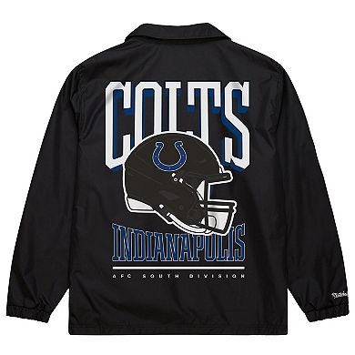 Men's Mitchell & Ness Black Indianapolis Colts Indiana Nights Coaches Full-Snap Jacket