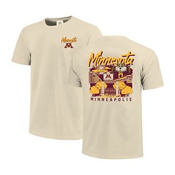 Men's Image One Natural Minnesota Golden Gophers Comfort Colors Hand-Drawn Campus Stack T-Shirt