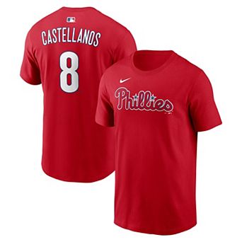Men's Nike Nick Castellanos Red Philadelphia Phillies Name & Number T-Shirt