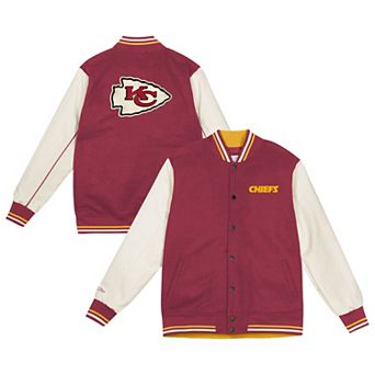 Youth Mitchell & Ness Red/Cream Kansas City Chiefs Full-Snap Varsity Jacket