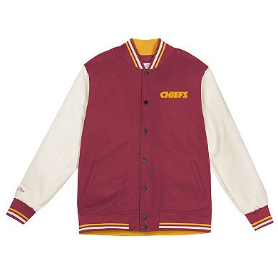 Youth Mitchell & Ness Red/Cream Kansas City Chiefs Full-Snap Varsity Jacket