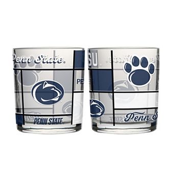 Logo Brands Penn State Nittany Lions 12oz. Quilted Stained Two-Pack Rocks Glass Set