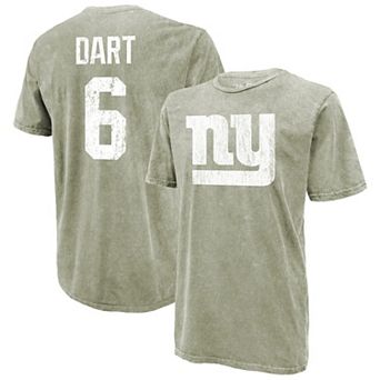 Men's Majestic Threads Jaxson Dart Moss Green New York Giants Mineral Wash Name & Number T-Shirt