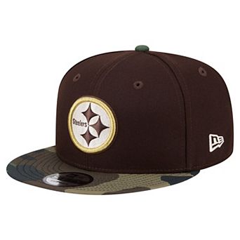 Men's New Era Dark Brown Pittsburgh Steelers Burnt Wood Camo 9FIFTY Snapback Hat