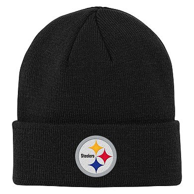Youth Outerstuff Black Pittsburgh Steelers Team Gradient Cuffed Knit Hat
