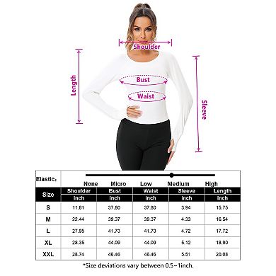 Women's Compression Workout Shirt Long Sleeve Athletic Top for Running Basic T-Shirt