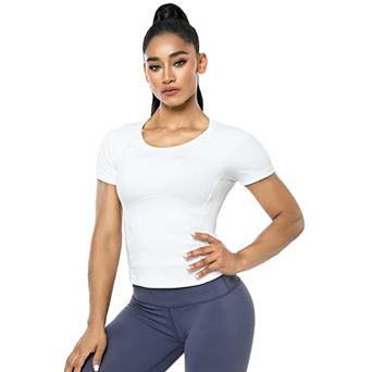 Women's Compression Workout Shirt Short Sleeve Athletic Top for Running Basic T-Shirt