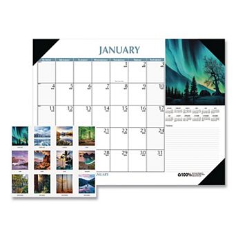 Earthscapes Scenic Desk Pad Calendar, Scenic Photos, 18.5 x 13, 12-Month (Jan-Dec): 2026