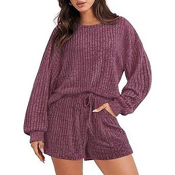 Women's Two Piece Outfits Oversized Sweatsuits Lounge Shorts Pajama Sets