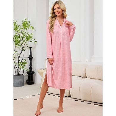 Women's Long Sleeve Nightgown Sleepwear Pajamas
