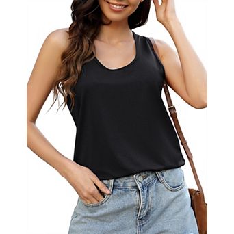 Women's Sleeveless Tank Summer Casual Loose Fit Tunic Tops