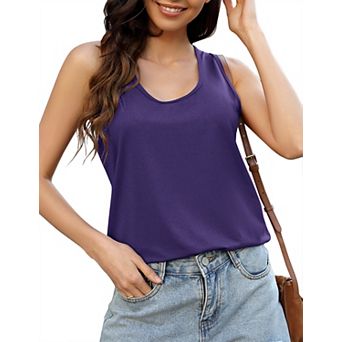 Women's Sleeveless Tank Summer Casual Loose Fit Tunic Tops
