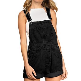 Women's Short Jean Overall Casual Denim Bib Overall Pocketed Shortall Rompers