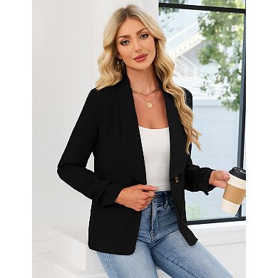 Women's Casual Blazers Long Sleeve Open Front Business Casual Cardigan Jacket