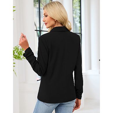 Women's Casual Blazers Long Sleeve Open Front Business Casual Cardigan Jacket