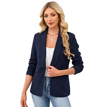 Women's Casual Blazers Long Sleeve Open Front Business Casual Cardigan Jacket