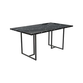 Faux Marble Top Rectangular Dining Table