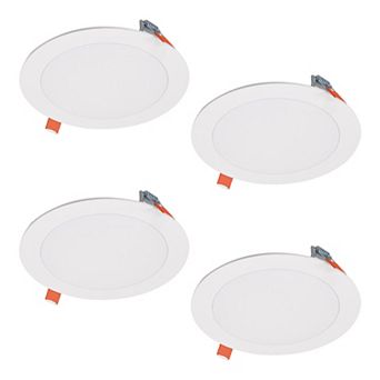 Halo HLB Lite Matte White 6 in W LED Canless Recessed Downlight 12.6 W - 4 Pack
