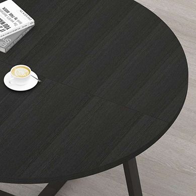 Black Industrial Modern Wood Dining Table