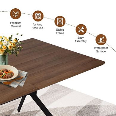 Walnut Mid-Century Rectangle Dining Table