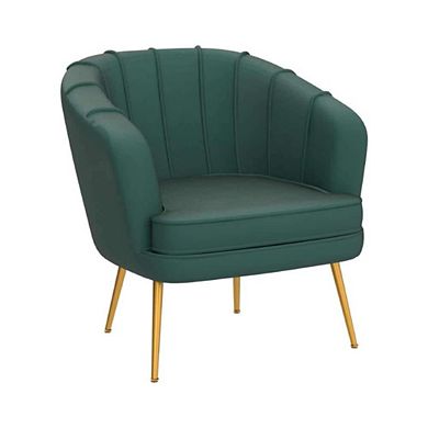 Upholstered Modern Golden Metal Leg Chair