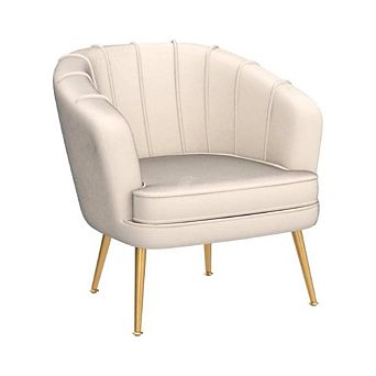 Upholstered Modern Golden Metal Leg Chair