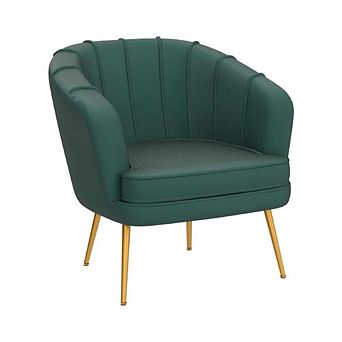 Upholstered Modern Golden Metal Leg Chair