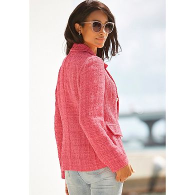 Lascana Women's Double Breasted Boucle Blazer