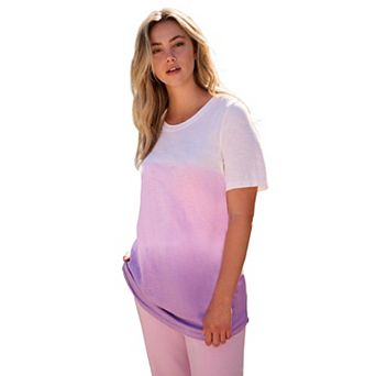 Roaman's Women's Plus Size Ombre Tee