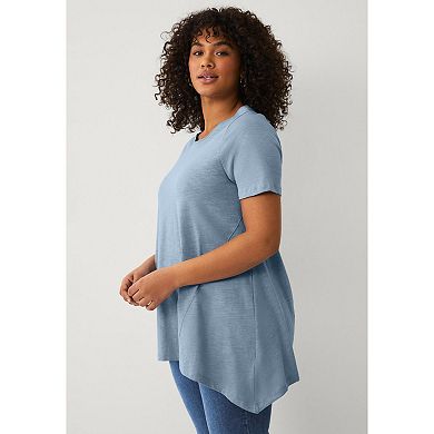 ellos Plus Size Side Point Hem Scoop Neck Tunic