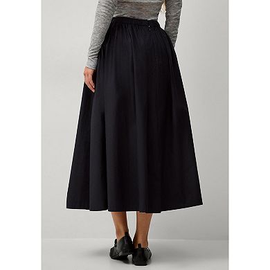 ellos Plus Size Elastic Back Full Midi Skirt