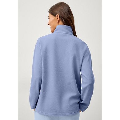 ellos Plus Size 1/4 Zip Collar French Terry Sweatshirt