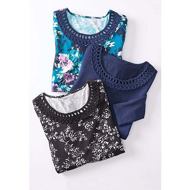 Catherines Women's Plus Size Jolie Braided Neckline Knit Top