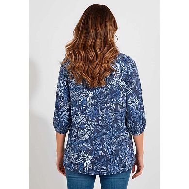 Catherines Women's Plus Size Sofia Knit Peasant Top