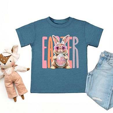 Easter Bunny Disco Ball - Toddler Short Sleeve Graphic T-Shirt