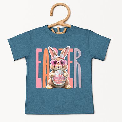 Easter Bunny Disco Ball - Toddler Short Sleeve Graphic T-Shirt