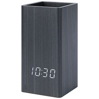 Multifunctional LED Alarm Clock with Pen Storage, 4-Level Brightness, Voice Wake-Up 2.8"x2.6"x5.5"