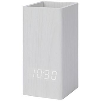 Multifunctional LED Alarm Clock with Pen Storage, 4-Level Brightness, Voice Wake-Up 2.8"x2.6"x5.5"