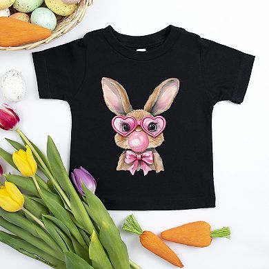 Bunny Sunglasses Bubblegum - Toddler Short Sleeve Graphic T-Shirt