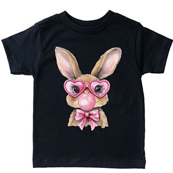 Bunny Sunglasses Bubblegum - Toddler Short Sleeve Graphic T-Shirt