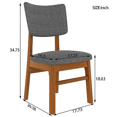 Merax Upholstered Dining Chairs Set of 4, Ergonomic Mid-Century Modern Dining Chairs