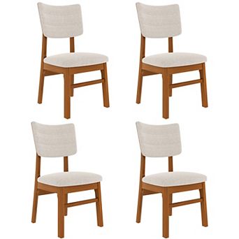 Merax Upholstered Dining Chairs Set of 4, Ergonomic Mid-Century Modern Dining Chairs