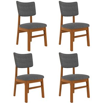 Merax Upholstered Dining Chairs Set of 4, Ergonomic Mid-Century Modern Dining Chairs