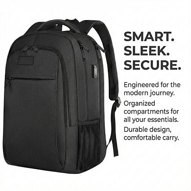 AKSZRI Anti-Theft Business Backpack - 17" Laptop, USB Port & TSA-Friendly for Travel