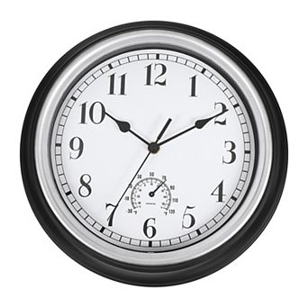 Vintage Wall Clock, 12" Temperature and Humidity Wall Clock, Battery Operated Easy Install for Decor