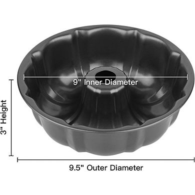 Nonstick Fluted Tube Cake Pan Round Mold 9.5"
