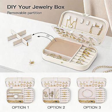PU Leather Double-Layer Jewelry Organizer for Travel