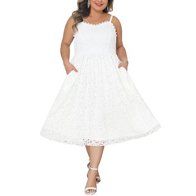 open lace back dress Plus Size Women Elegant Romantic Floral Print Mesh Inlay Knitted New Dress main image 1