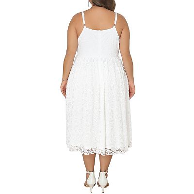 white evening dresses plus size Plus Size White Satin V-Neck Gown by Cinderella Divine 7469WW main image 0